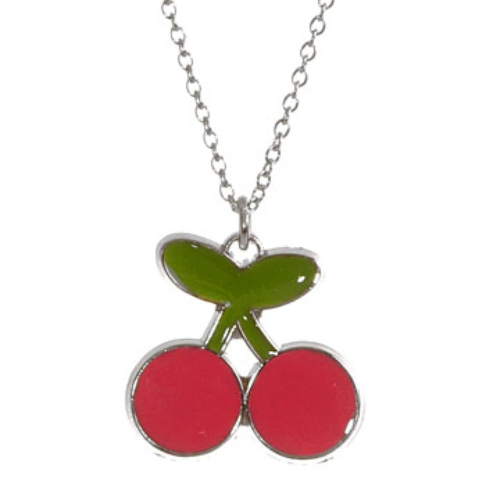 NEW Cheerful Cherries Charm Necklace Cherry Retro